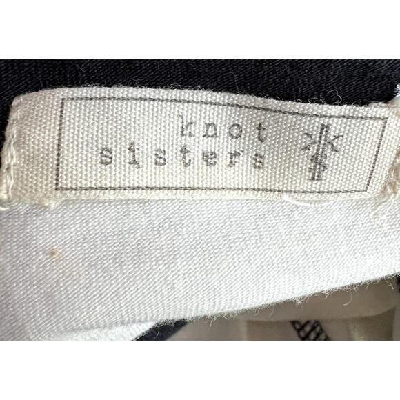 Knot Sisters Logan Braided Waist Jersey Maxi Dress Women Small Striped Nautical - Picture 4 of 14